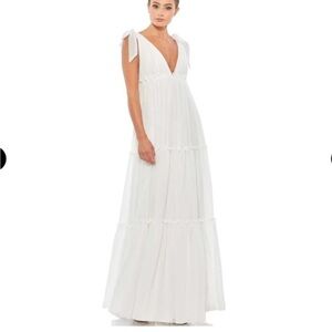 Mac Duggal White Maxi Dress – Like New with Tag!